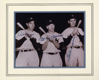 DiMaggio, Mantle and Williams autograph
