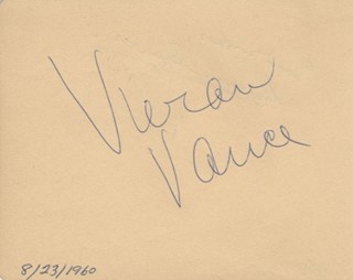 Vivian Vance autograph