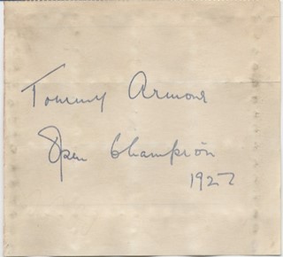 Tommy Armour autograph
