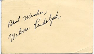 Wilma Rudolph autograph