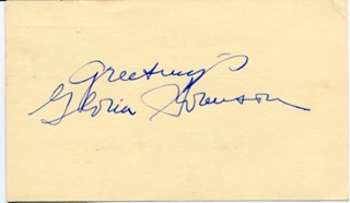 Gloria Swanson autograph