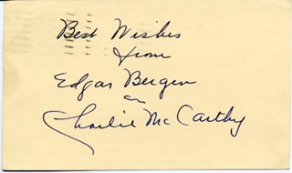 Edgar Bergen autograph