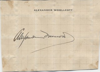 Alexander Woollcott autograph