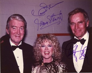 James Stewart, Charlton Heston, & Connie Stevens autograph
