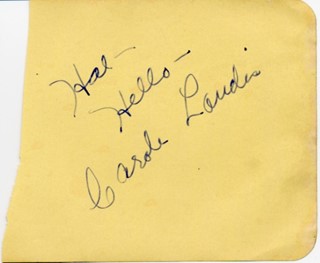 Carole Landis autograph