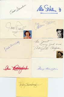 Actress Signature Card Lot autograph