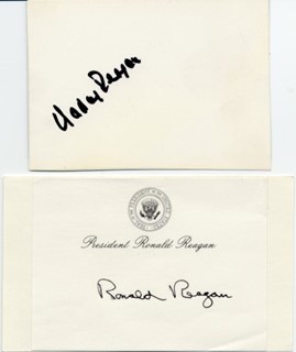 Ronald & Nancy Reagan autograph