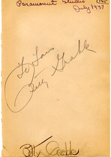 Betty Grable autograph