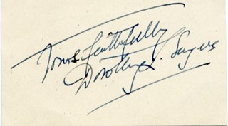 Dorothy Sayers autograph
