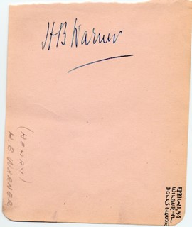 H.B. Warner autograph