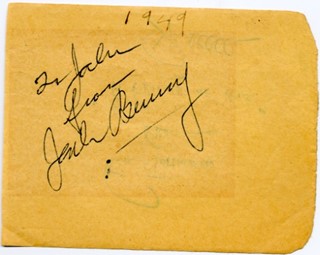 Jack Benny autograph