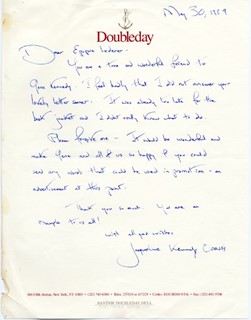 Jacqueline Kennedy Onassis autograph