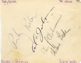 Jolson, Keeler, Robinson and Leeds autograph