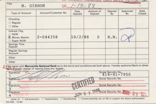 Mel Gibson autograph
