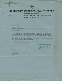Sid Grauman autograph