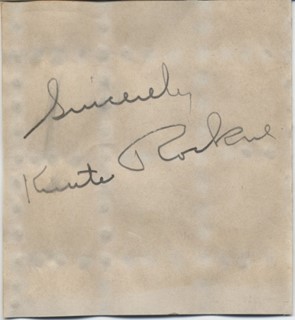 Knute Rockne autograph