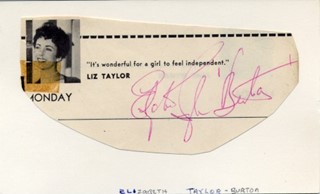 Elizabeth Taylor autograph