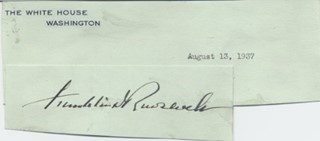 Franklin Delano Roosevelt autograph