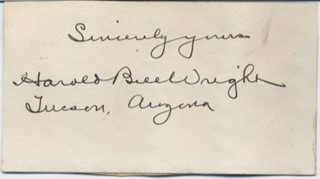 Harold Bell Wright autograph