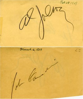Al Jolson & John Carradine autograph