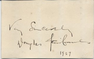 Douglas Fairbanks autograph