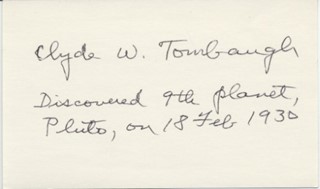 Clyde W. Tombaugh autograph
