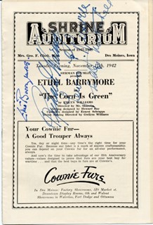Ethel Barrymore autograph