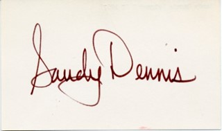 Sandy Dennis autograph