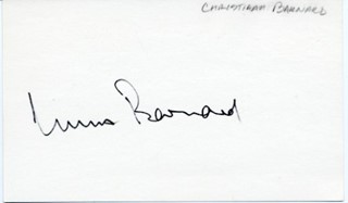 Christian Barnard autograph