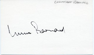 Christian Barnard autograph