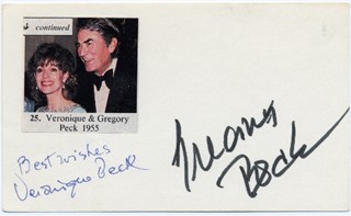 Gregory & Veronique Peck autograph