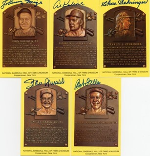 Baseball Hall of Fame Plaques autograph