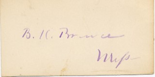 Blanche K. Bruce autograph