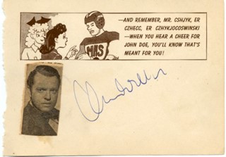 Orson Welles autograph