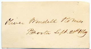 Oliver Wendell Holmes, Sr. autograph