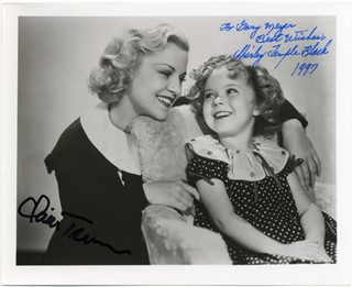 Shirley Temple & Claire Trevor autograph