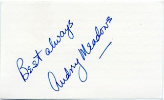 Audrey Meadows autograph