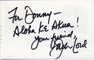 Jack Lord autograph